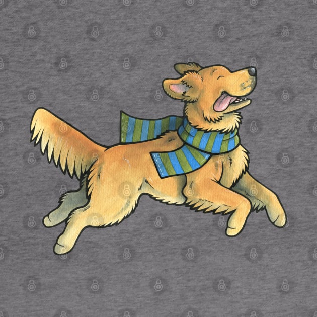 Running Golden Retriever by animalartbyjess